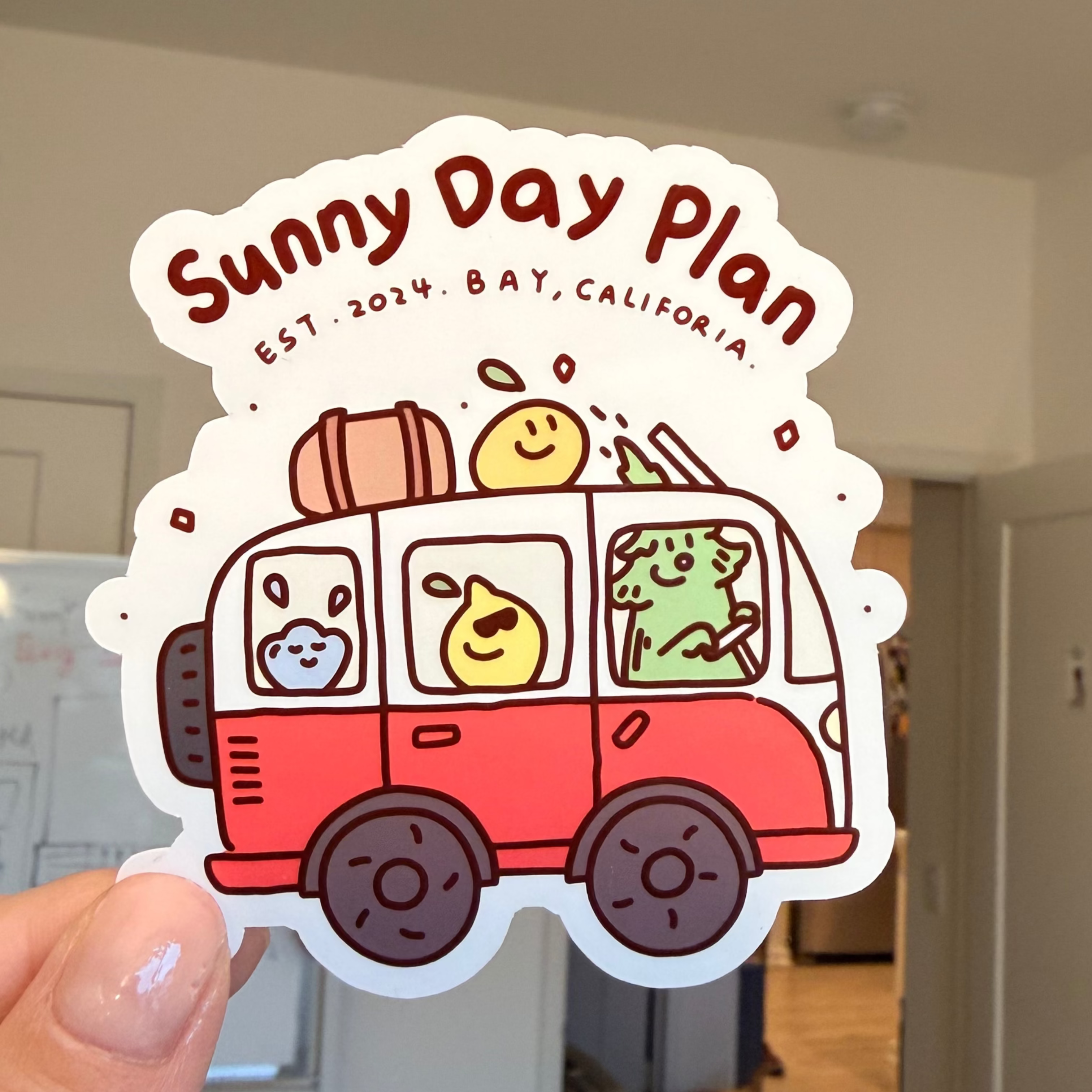 Sunny Day Plan Road Trip Sticker