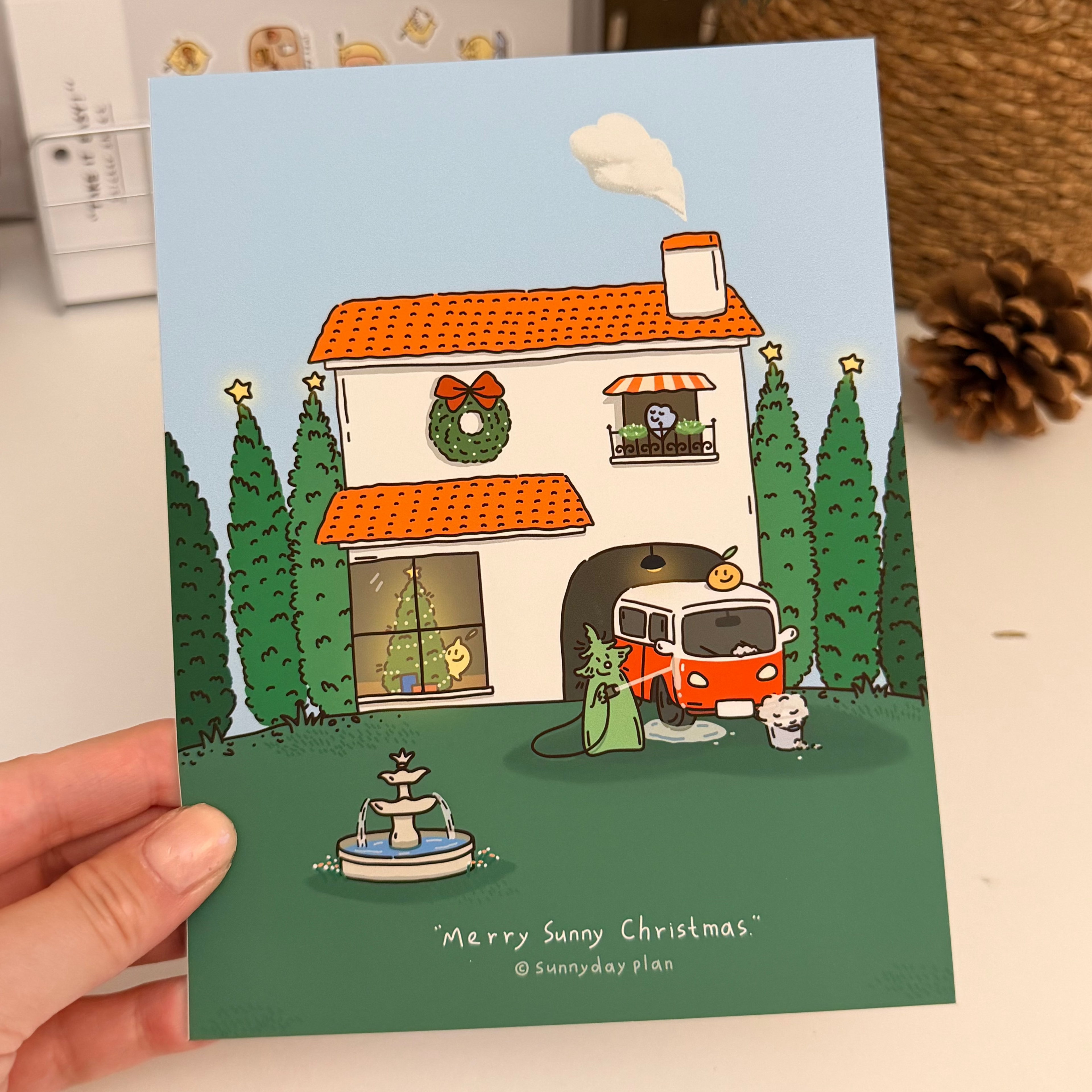 Sunny Christmas Home · Illustration Print · Sunny Day Plan