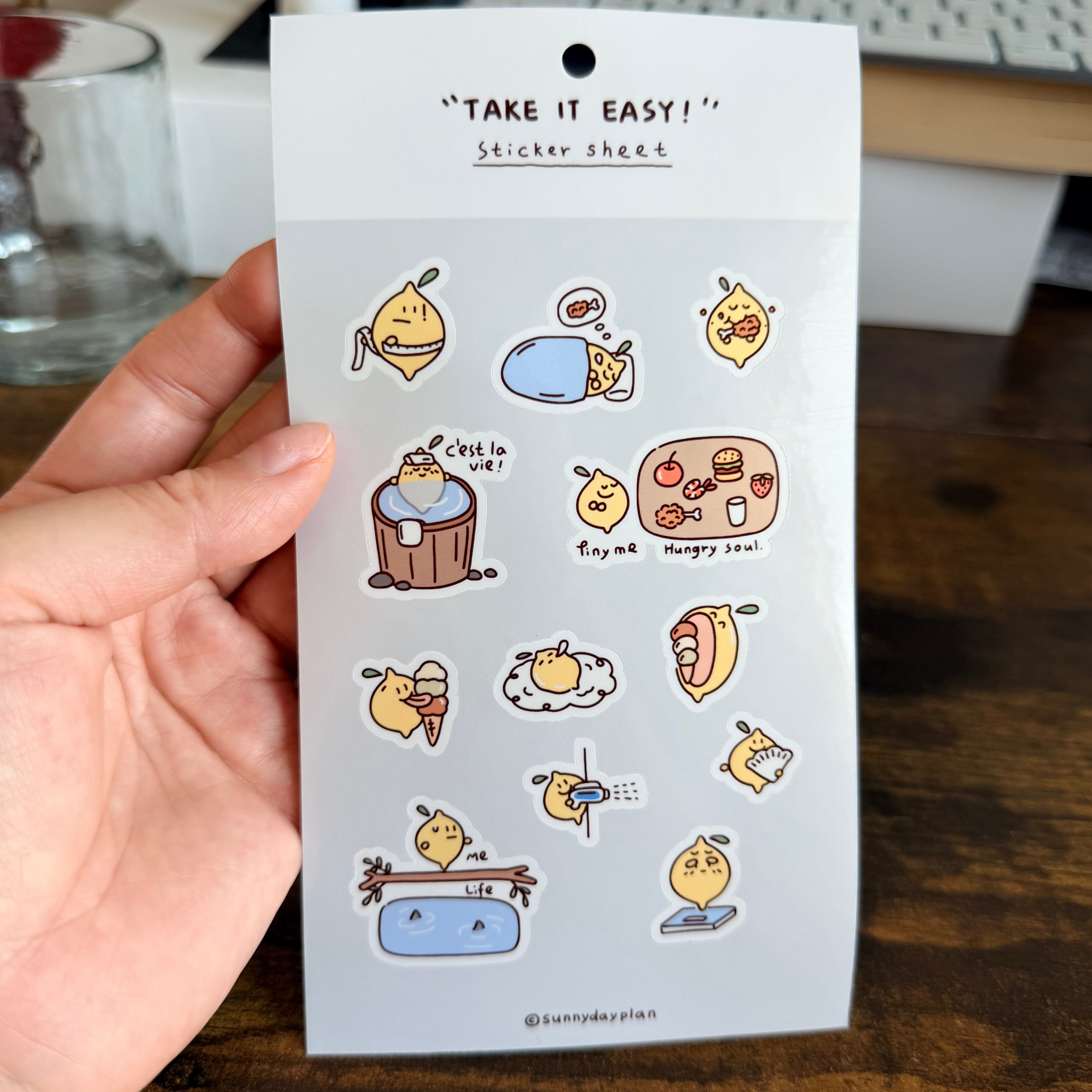 Playful Lemon Sticker Sheet · "Take it easy"