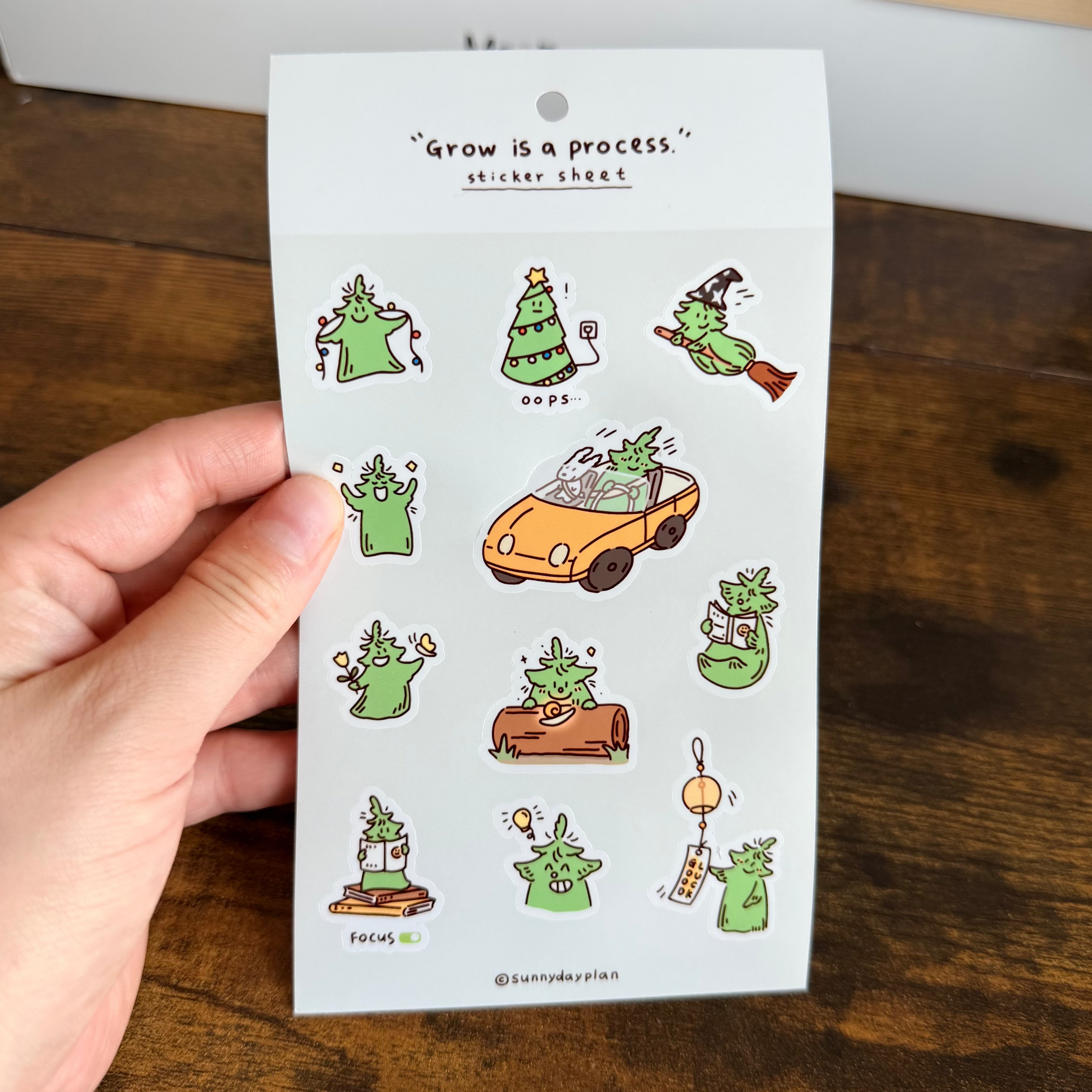 Little Pine Tree Sticker Sheet · Grow is a process