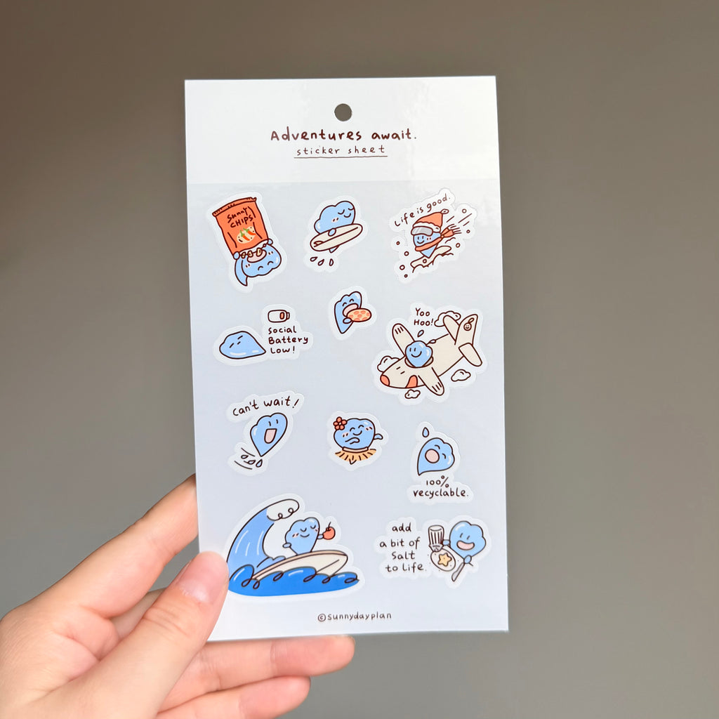 Ocean Wave Sticker Sheet