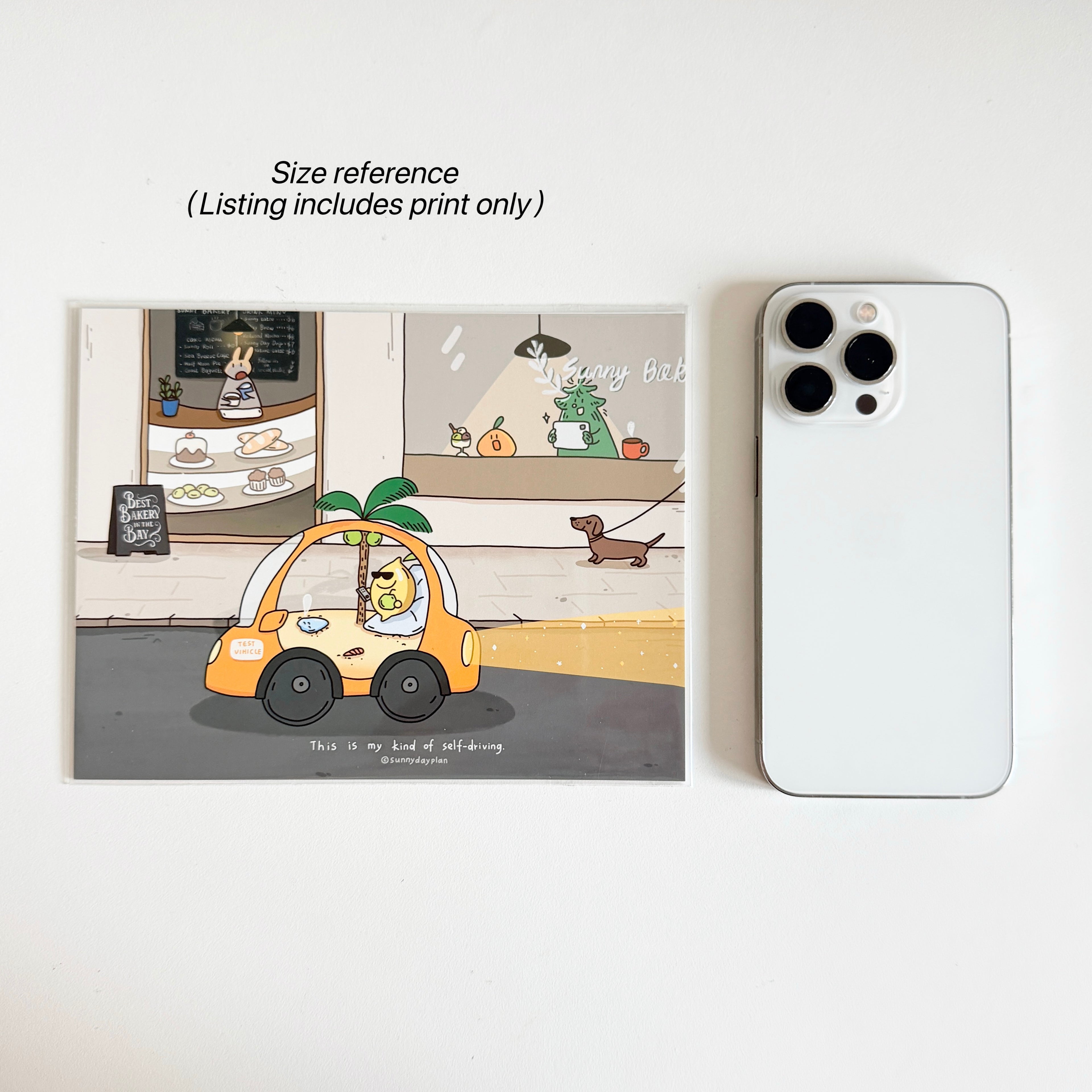 Beach Self-Driving Car Print