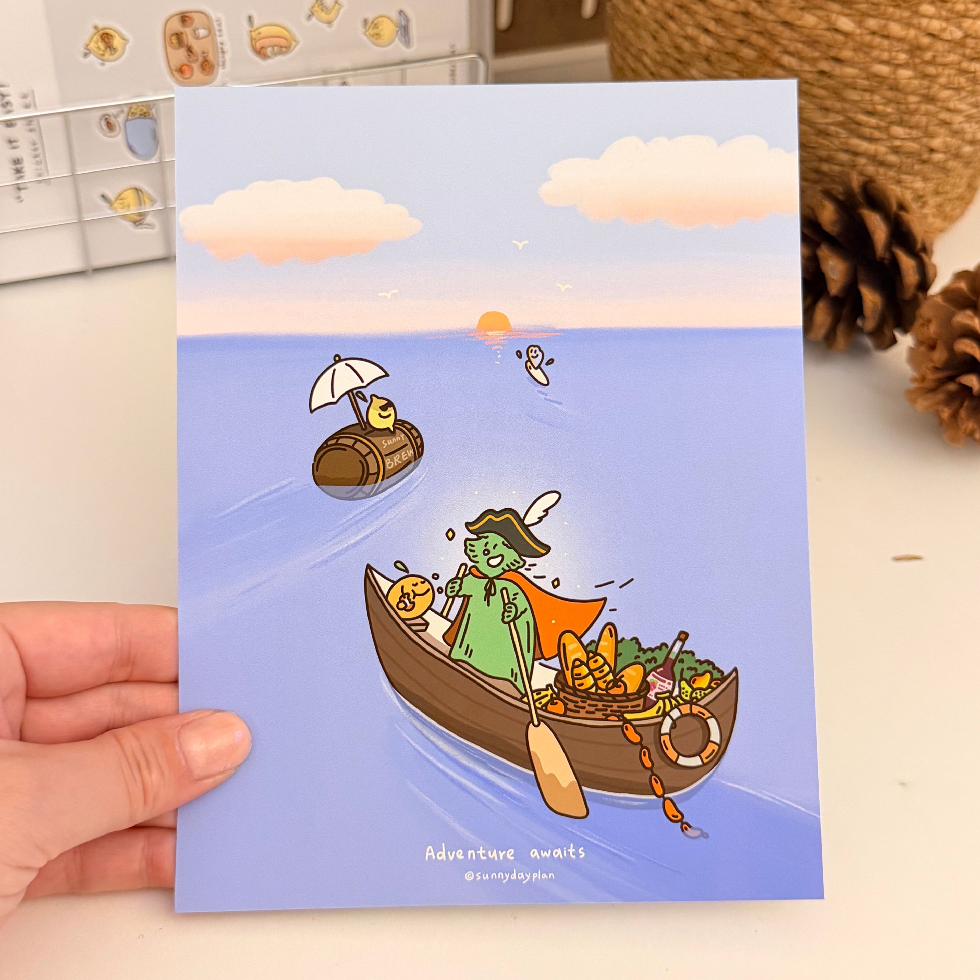 Ocean Adventure Boat | Illustration Print