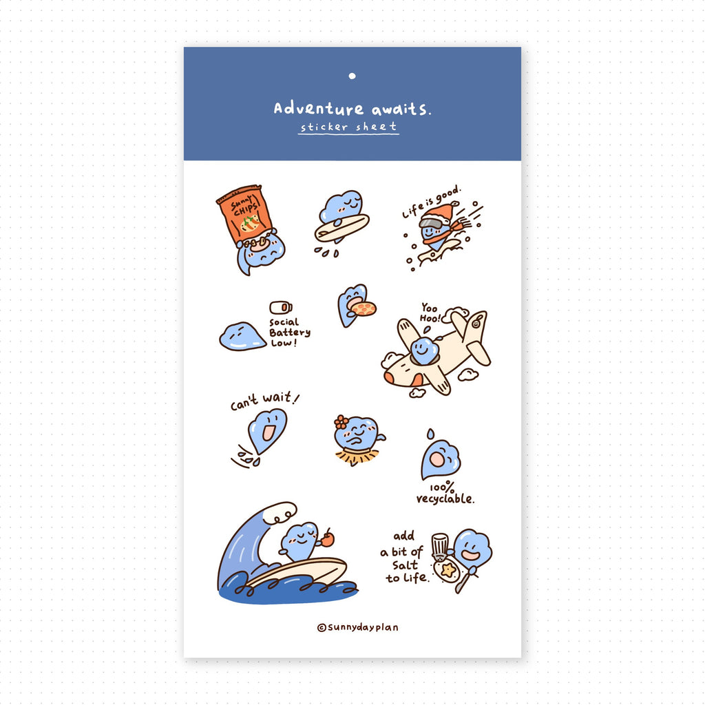 Ocean Wave Sticker Sheet